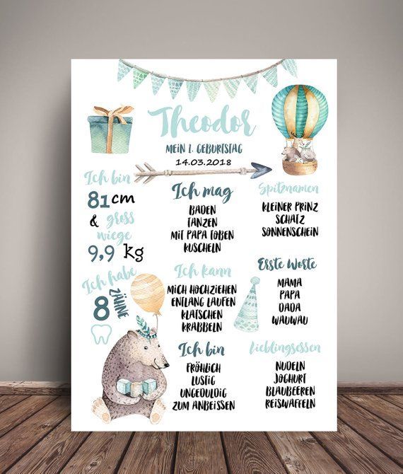 Meilenstein Board 1. Geburtstag Boho Boy, Tafel, Geburtstag Poster, Geschenk ......