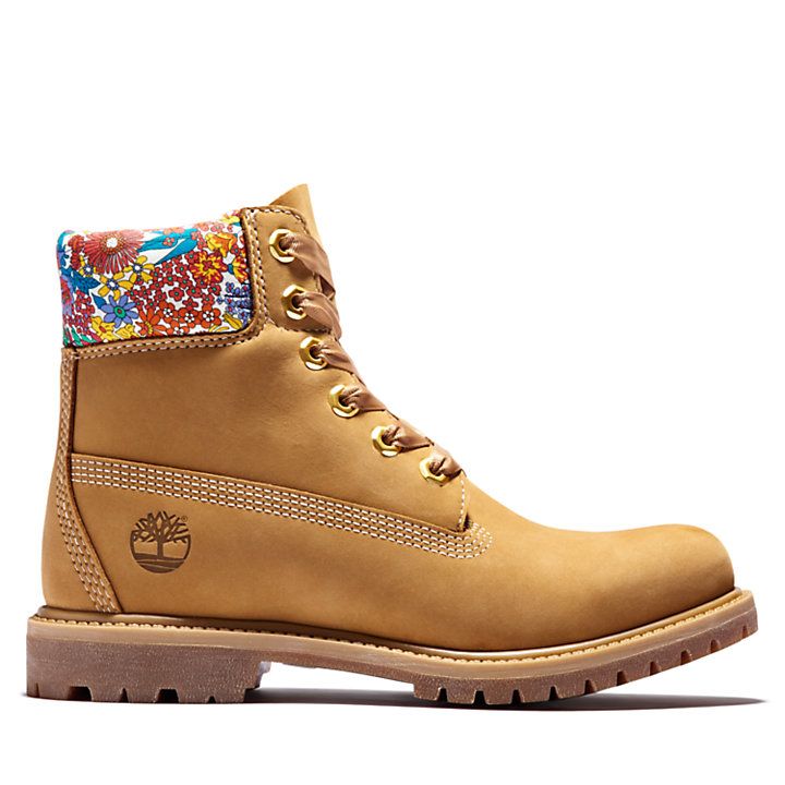 Women S Timberland Premium Waterproof 6 Inch Boots Made With Liberty Fabric Boots Classic Timberland Boots Hiking Boots Women
