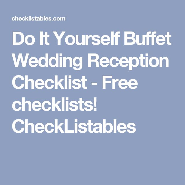 wedding reception checklist