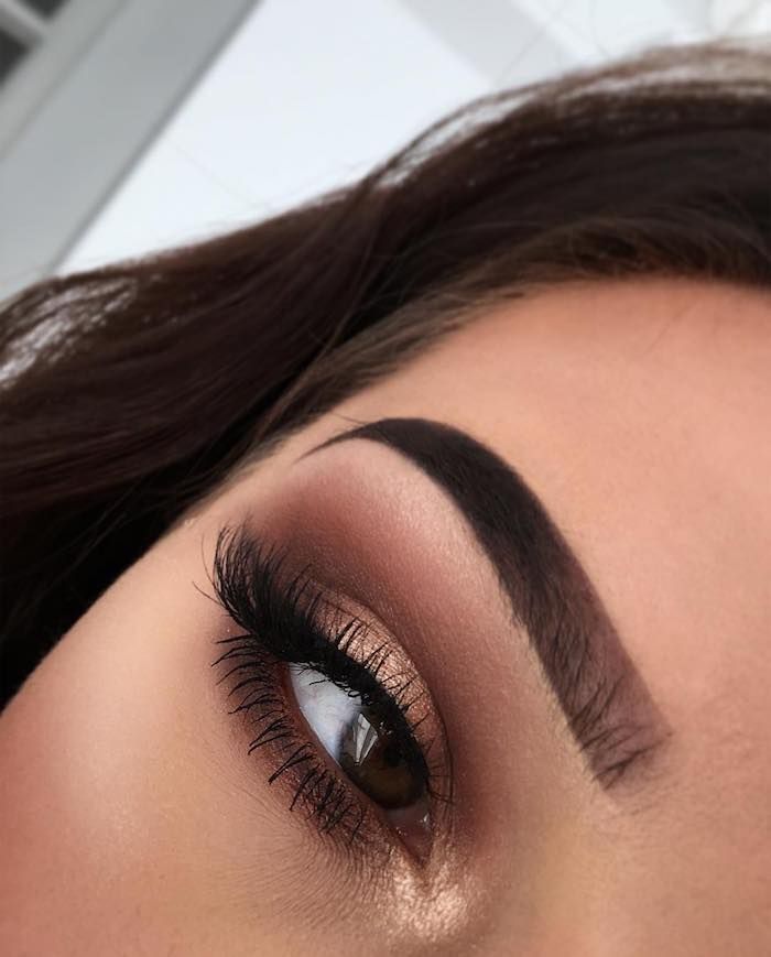 Augenschminke, Augenbrauen betonen, Neujahrs-Make-up in Braun und Gold , #augen...