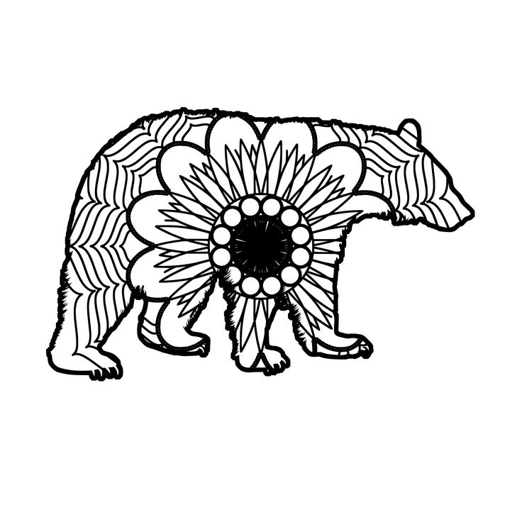 Download Black Bear Mandala Animal Svg Pdf Mandala Svg Collection ...