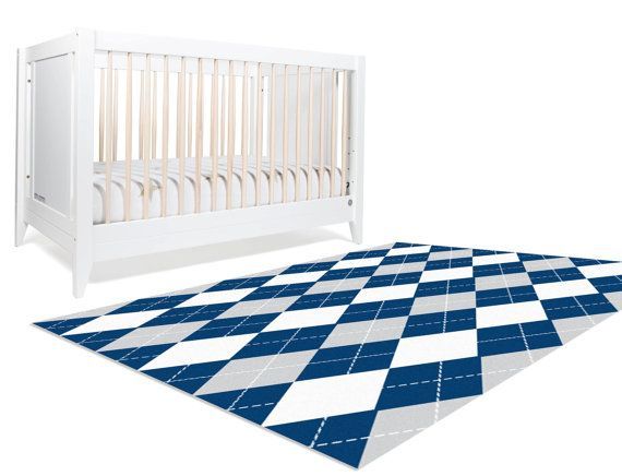Navy Rugs Nursery Decor Preppy Room Kids Floor