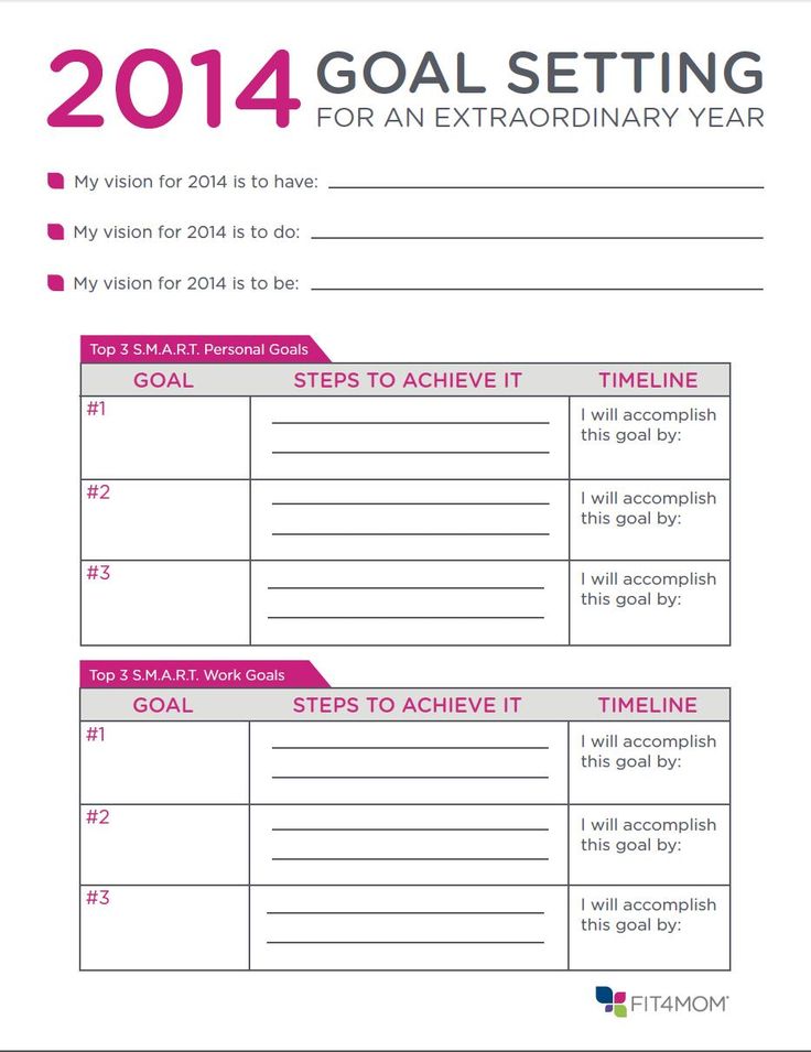 weekly goal sheet
