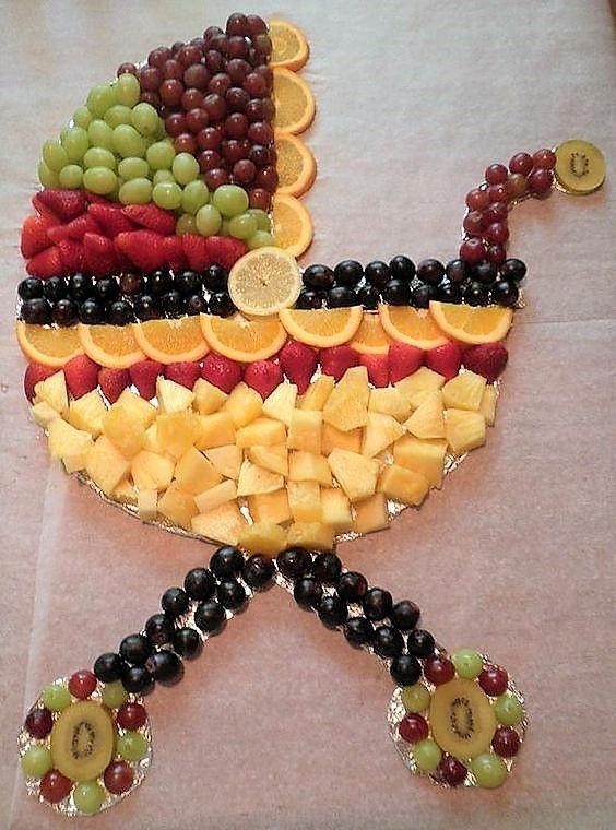 baby buggy stroller carriage fruit tray, baby shower fruit tray, best fruit & ve...