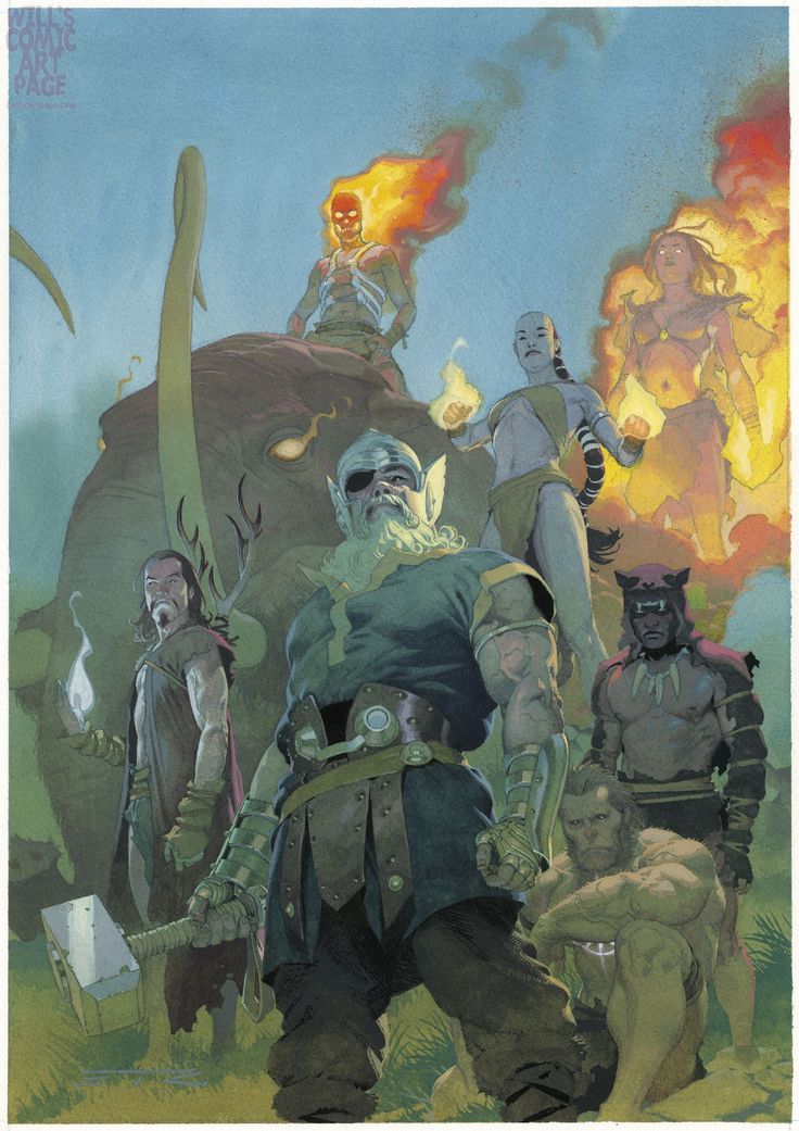 Esad Ribic Avengers 677 Cover 1,000,000 BC variant (Marvel, 2017) 'No