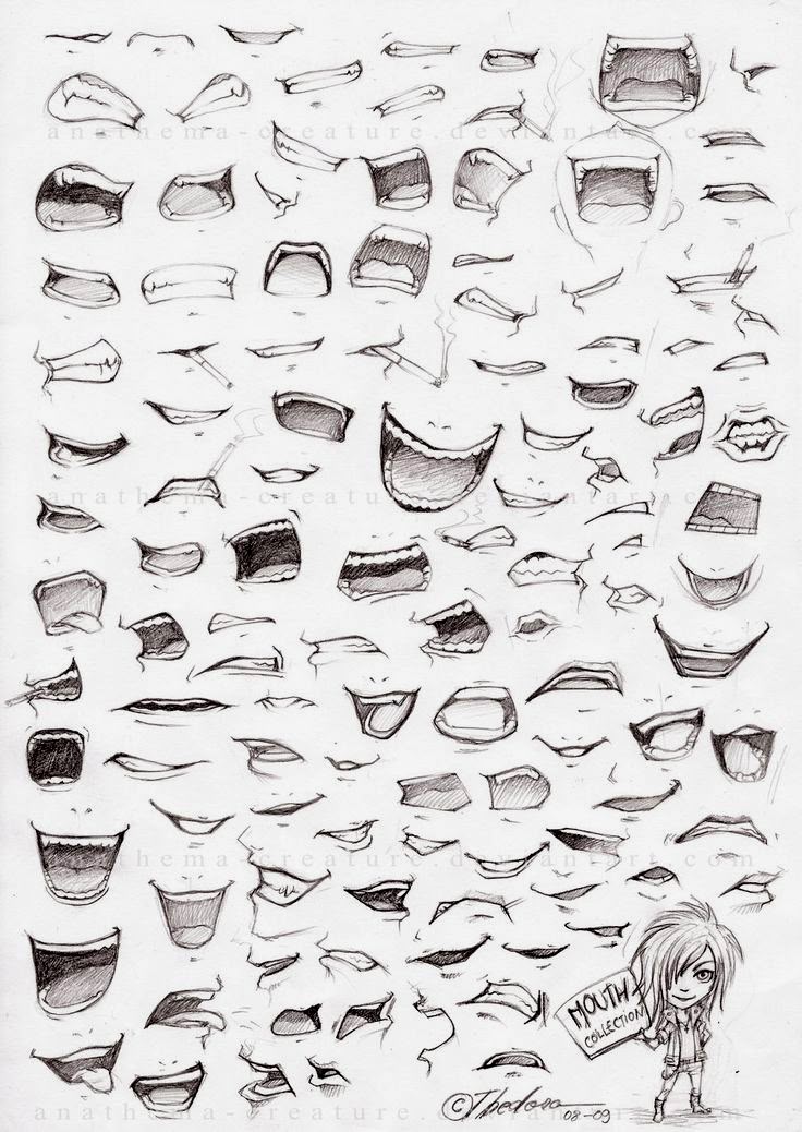 Anime mouth front view