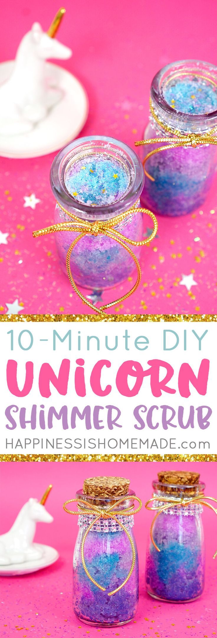 Whip up a batch of DIY Unicorn Sugar Scrub in under 10 minutes with this quick a...
