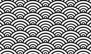Ancient Seikaiha pattern, used in kimono dying. Originally used on ancient Chine...