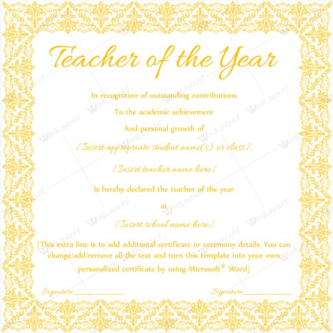 13 best Teacher of the Year Award Certificate Templates images on - microsoft certificates templates 13 best Teacher of the Year Award Certificate Templates images on - microsoft certificates templates