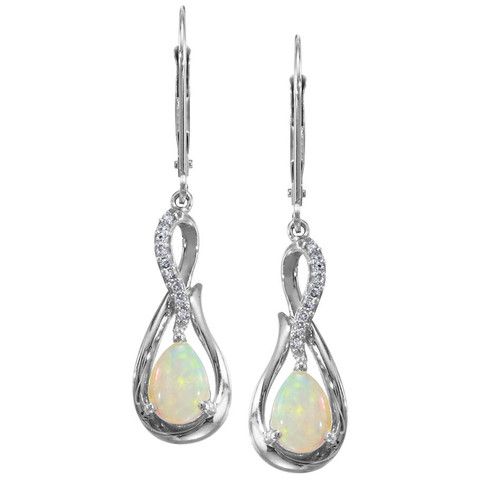 18 Best October S Birthstone Opal Images On Pinterest Rings Ben Garelick White Gold Opal Dangle Earrings Featuring Two Pear Cut Opals Weighing Carats And Round Diamonds Jewelers