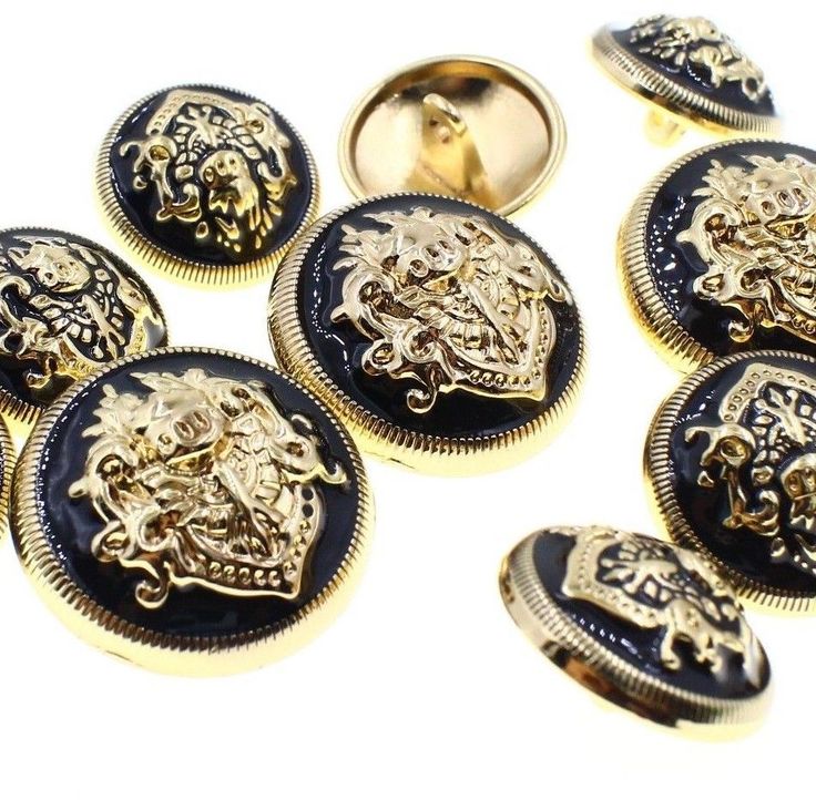 Metal Shank Blazer Button J521 11pcs 18/23mm Gold & Black Suit Set Sport Coat Metal Shank Blazer Button J521 11pcs 18/23mm Gold & Black Suit Set Sport Coat