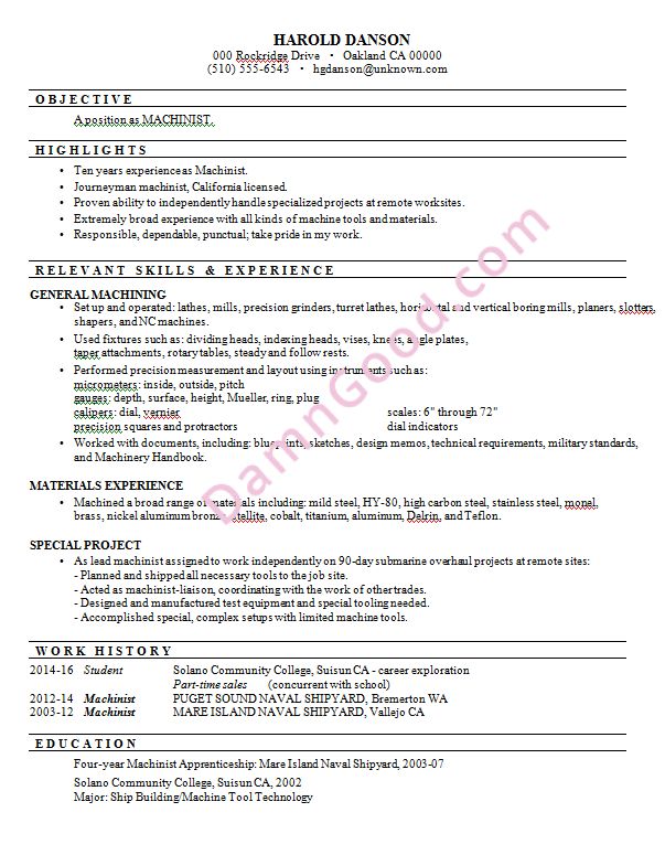 machinist resume example free machine operator resume templates modern machinist resume examples free