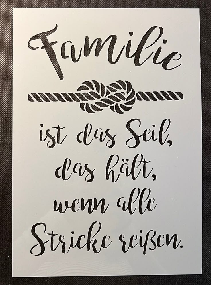 Shabby Chic Schablone Farbe f.Schild Liebe Familie Seil Anker Kommode