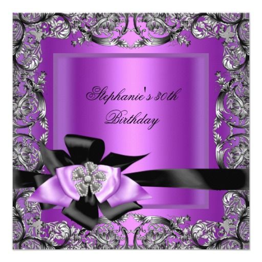 442 best Purple Black Birthday Party Invitations images on Pinterest