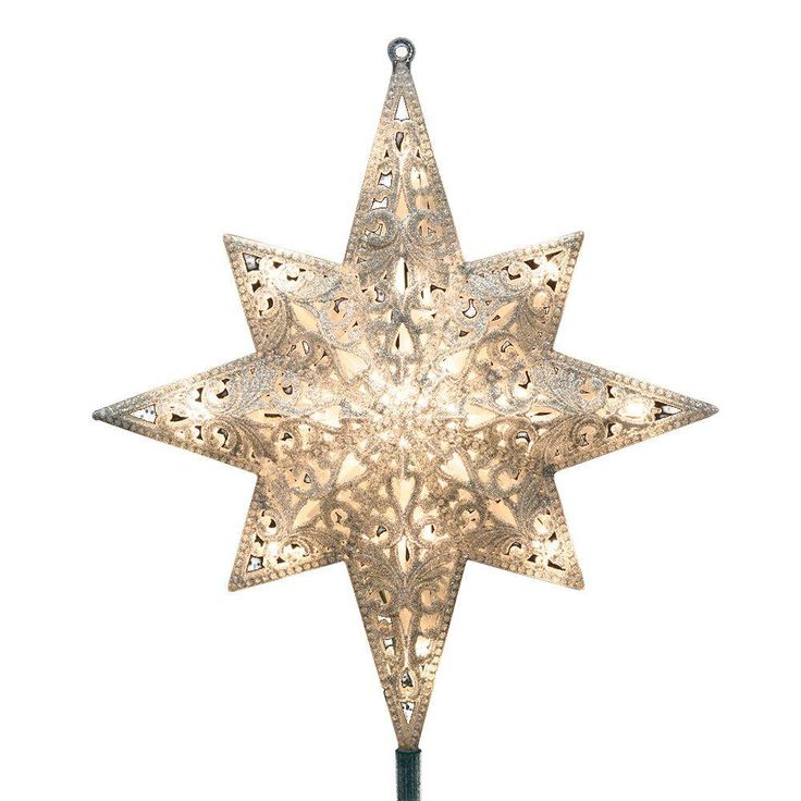 holiday classics 11 in 16 light silver glittered christmas tree toppers home depot