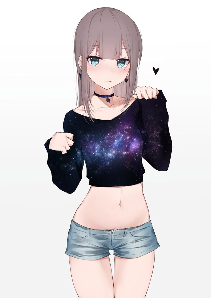 Anime girl crop top