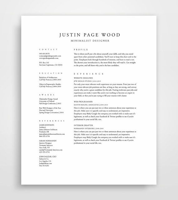 simple professional resume
