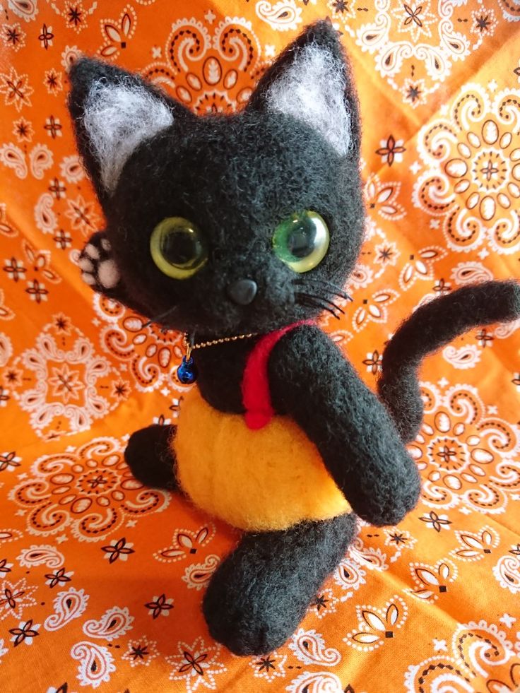 ハロウィンチャレンジかぼちゃパンツの黒猫さん完成』 | ハロウィン 手作り 小物, 羊毛フェルト, 手作り 小物 ハロウィンチャレンジかぼちゃパンツの黒猫さん完成』 | ハロウィン 手作り 小物, 羊毛フェルト, 手作り 小物