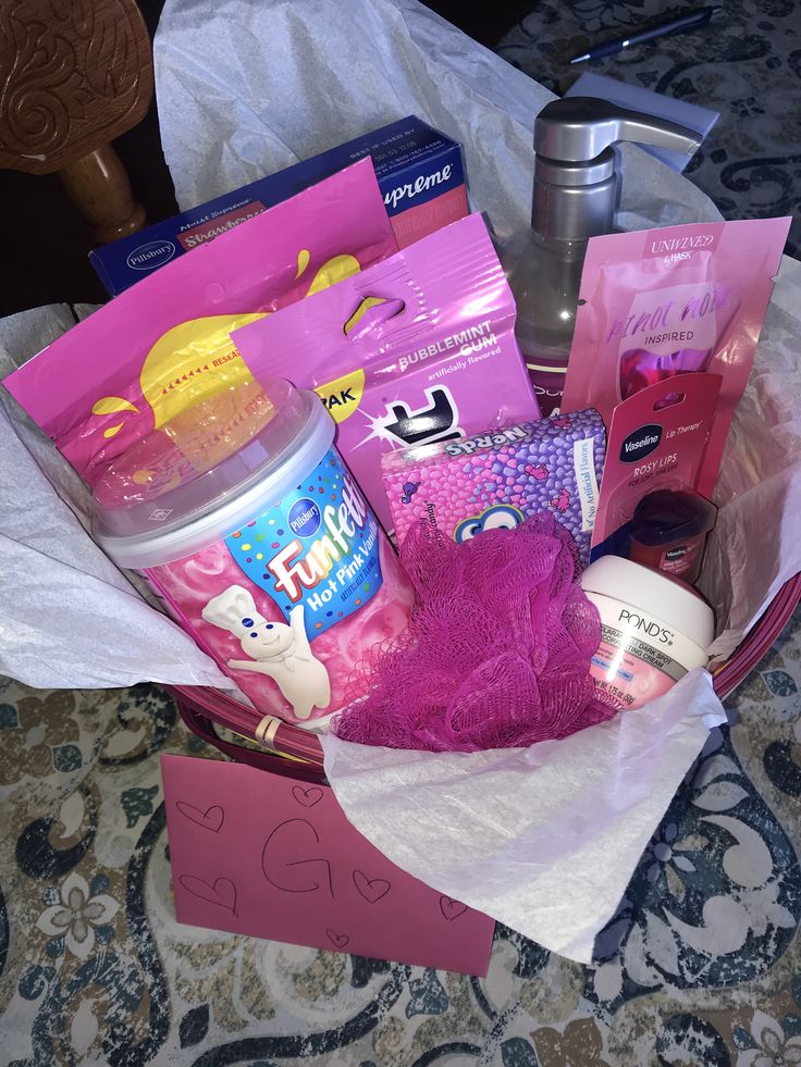Pink Gift Basket Birthday For Any Gal Or Mom Pretty Cheap And Pink Gift Basket Birthday For Any Gal Or Mom Pretty Cheap And