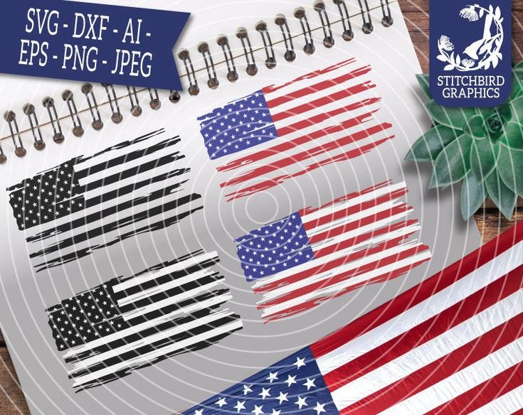 Download Distressed American Flag Bundle SVG DXF Instant Download ...