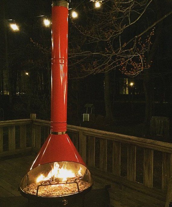 Vintage Preway Malm Majestic Mid Century Modern Fireplace Iconic Design Indoor Outdoor Wood Burning Cone Enamel Deck Mid Century Modern Fireplace, Indoor Outdoor Wood Burning Cone Enamel Fireplace