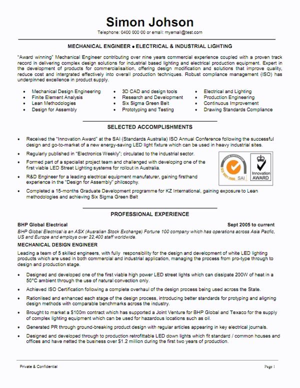 best mechanical engineering resumes