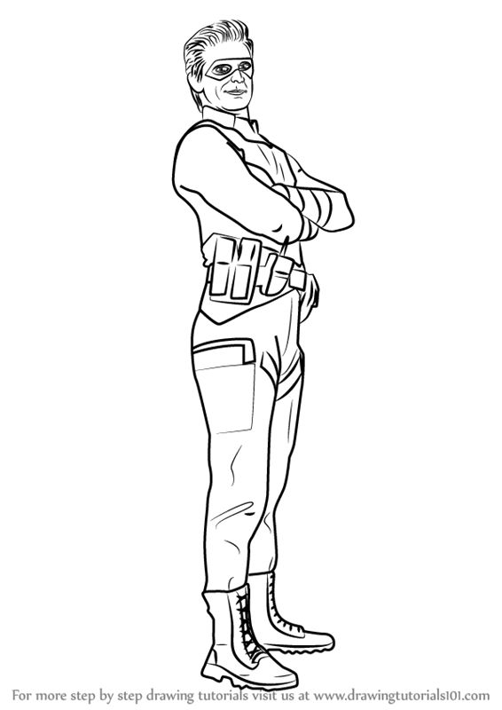 Step by Step How to Draw Captain Man from Henry Danger