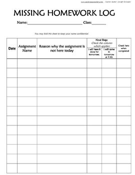 class assignment sheet