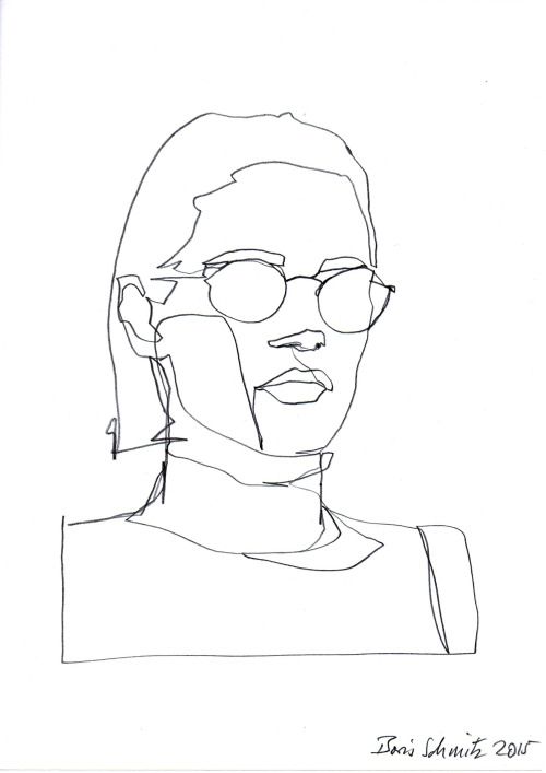 One Line Macro Art : Borisschmitz “gaze ″ continuous line drawing by boris