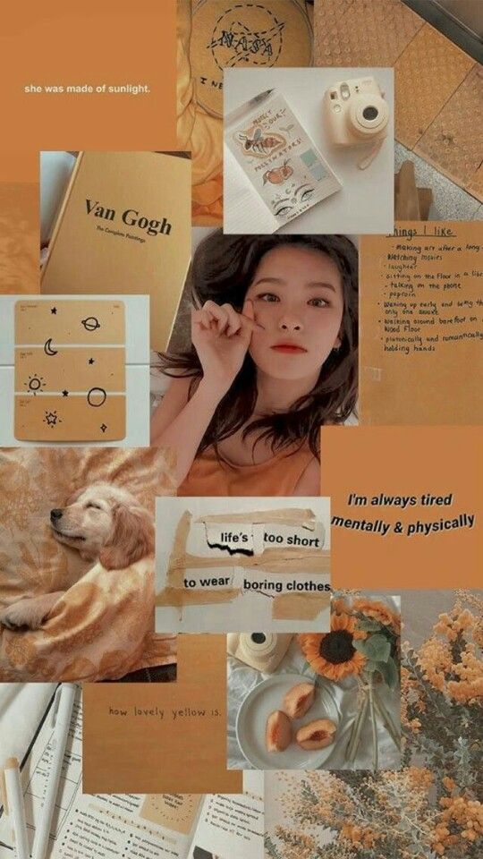 Red Velvet Seulgi Yellow Aesthetic Mood Board Background Wallpaper