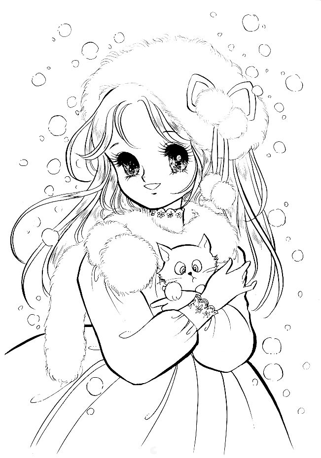 Snow Kitten การ ต น หน าส สม ดระบายส