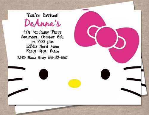 printable hello kitty birthday invitations