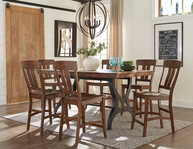 Rustic yet modern #Interiordesign | Gathering table, Furniture, Dining