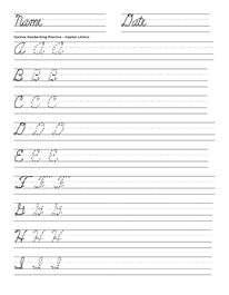 Cursive Handwriting Practice Capital Letters | Cursive writing ...