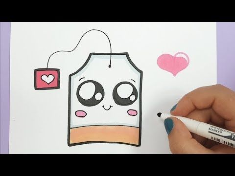 images Einfache Zeichnungen Easy Bilder Zum Nachmalen kawaii teebeutel selber malen einfach