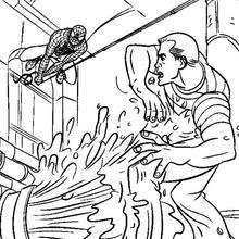 Spiderman and Sandman Coloring page SUPER HEROES Coloring Pages