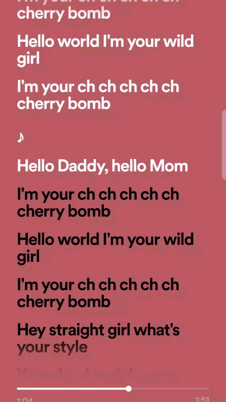 Cherry Bomb In 2024 Cherry Bomb Song Cherry Bomb Songs Cherry Bomb In 2024 Cherry Bomb Song Cherry Bomb Songs