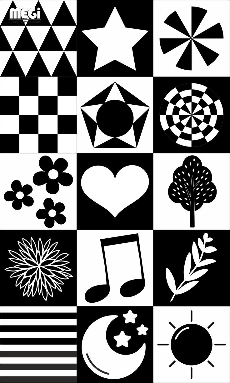 Baby Sensory Cards - Shapes - High Contrast Flashcards - Printable