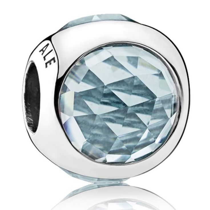 Charm Pandora Plata y circonita Gota Radiante Azul Agua 792095NAB