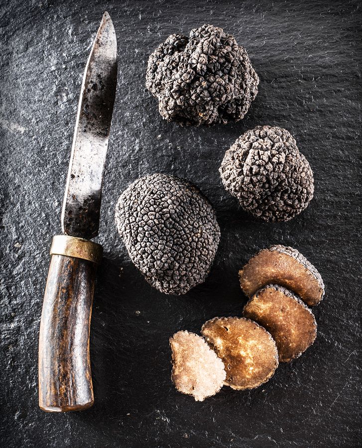 Black truffle mac and cheese is made with black truffle