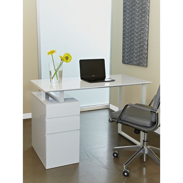 Home Office Desk With White Finish Rc Willey Writing Drawers Modern Writing Desk With Drawers, Modern White Desk With File Drawer