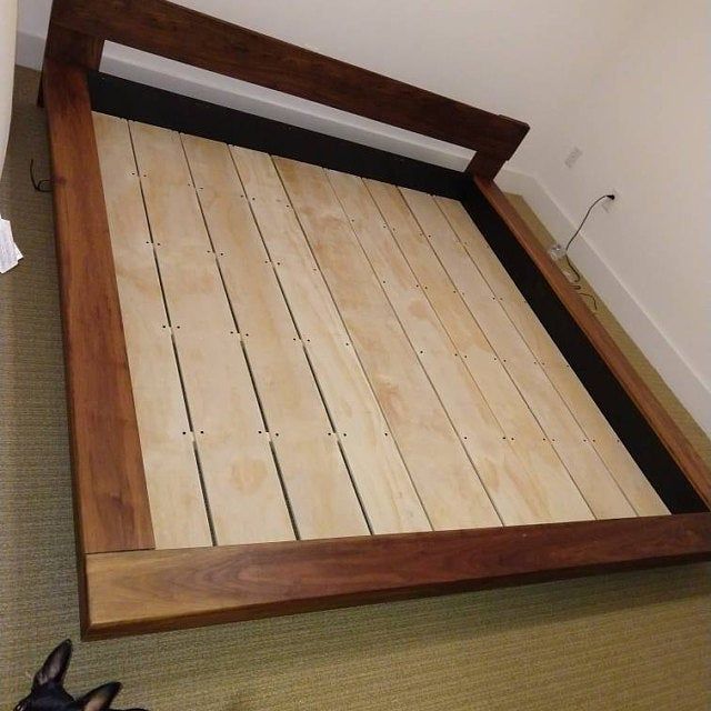 King Queen Real Walnut Asian Japanese Floating Style Etsy In 2021 Floating Platform Bed Japanese Style Bed King Platform Bed