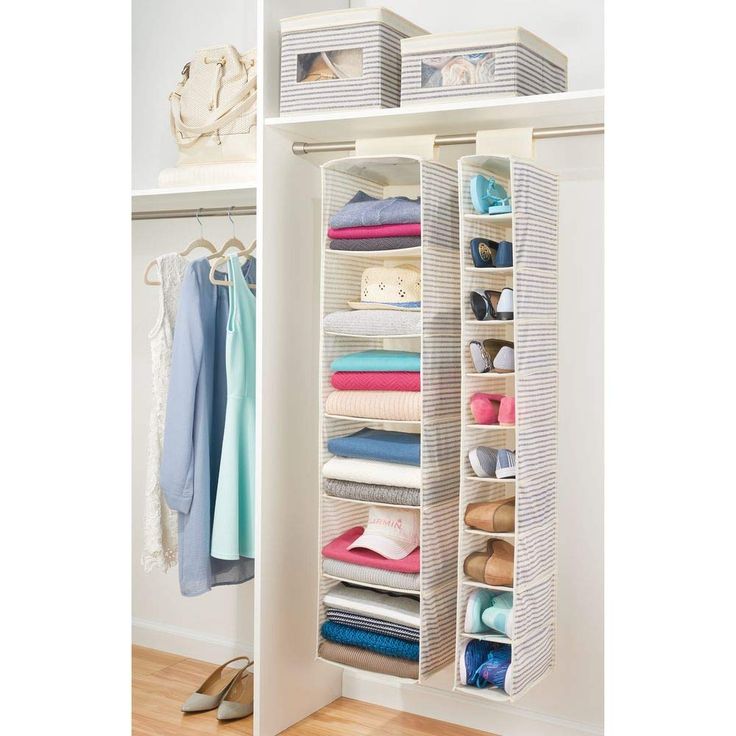 Estantes de tela para ropa  Storage closet organization, Hanging closet  shelves, Closet shelves