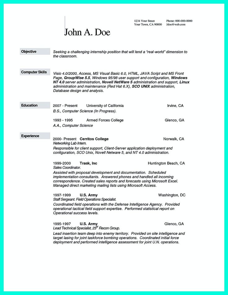 science resume example
