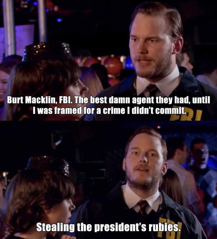 Janet Snakehole and Burt Macklin #ParksandRec #humor #quote | Andy ... Burt Macklin Memes