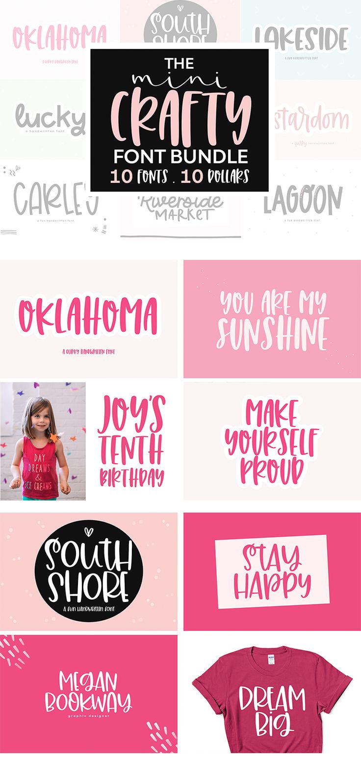 Download Font Bundle - 10 Fonts for Crafters, Cute Fonts, Cricut ...