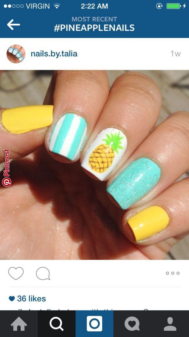 Summer Nail Designs Pinterest Pictures Pineapple Nails Nail Art In