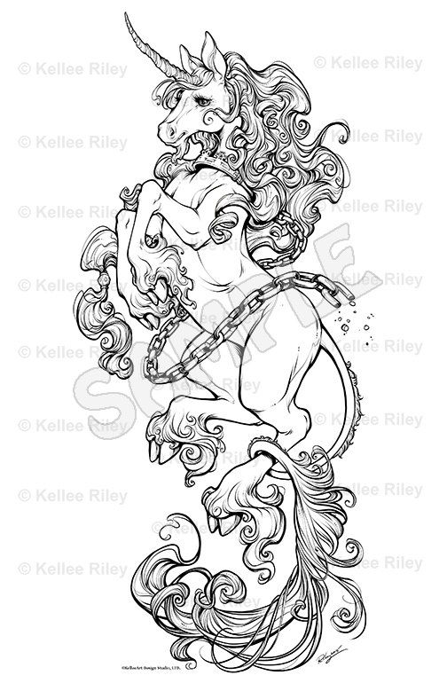 unicorn detailed coloring pages - photo #13