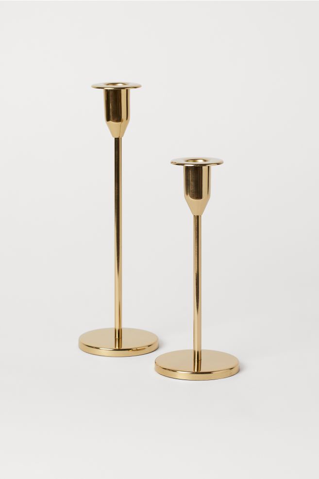 Tall Metal Candlestick Gold Coloured Home All H M Gb 2 Metal Candlesticks Gold Candle Sticks Candlesticks