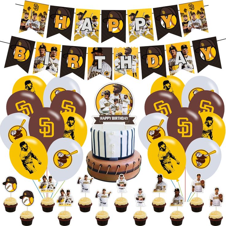 Baseball Team Of San Diego Birthday Party Decorations Baseball Theme Baseball Team Of San Diego Birthday Party Decorations Baseball Theme